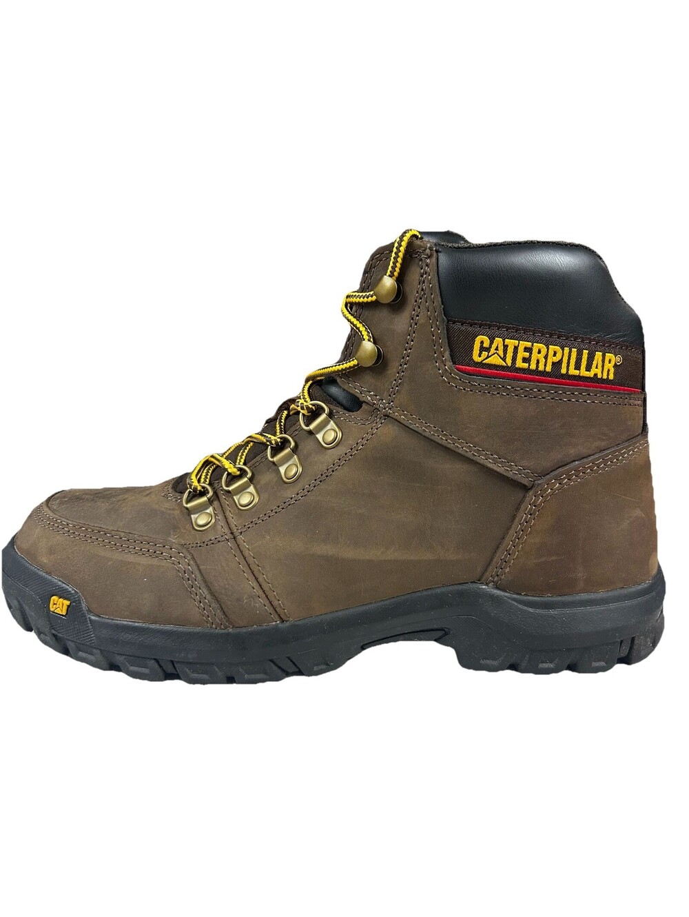 Caterpillar Men's Outline Soft Toe Work Boots Size 10 Brown Leather EH SR P74087